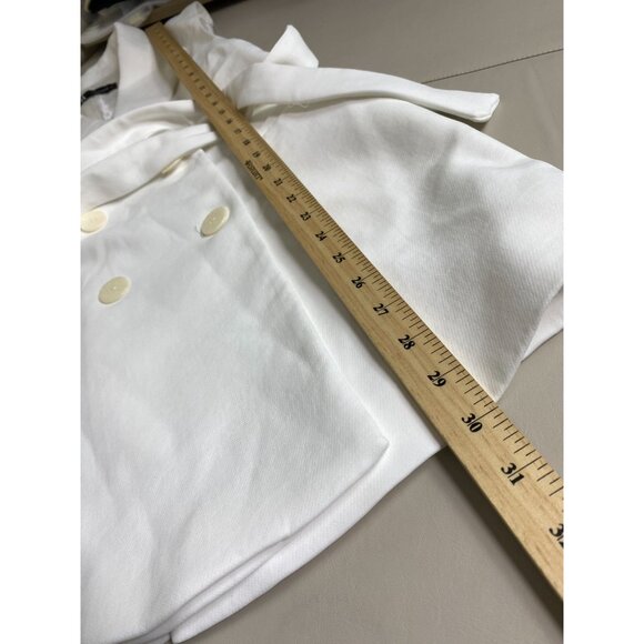 Zara White Double Breasted Belted Vest Coat Women size Medium Capsule Sleeveless - Picture 7 of 16